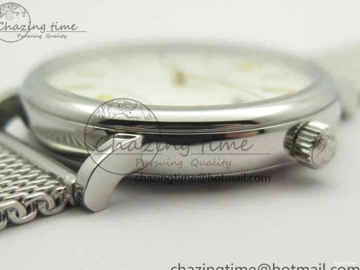 MIROTIME 0701 Breathable Portofino IW356501 SS V3 MK 1:1 Best Edition White Dial Gold Markers On SS Mesh Bracelet MIYOTA 7197